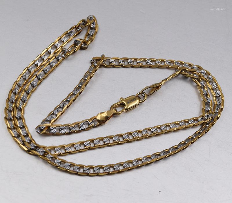 

Chains ATGO Silver & Gold Color Figaro Necklace For Men Or Women BN386