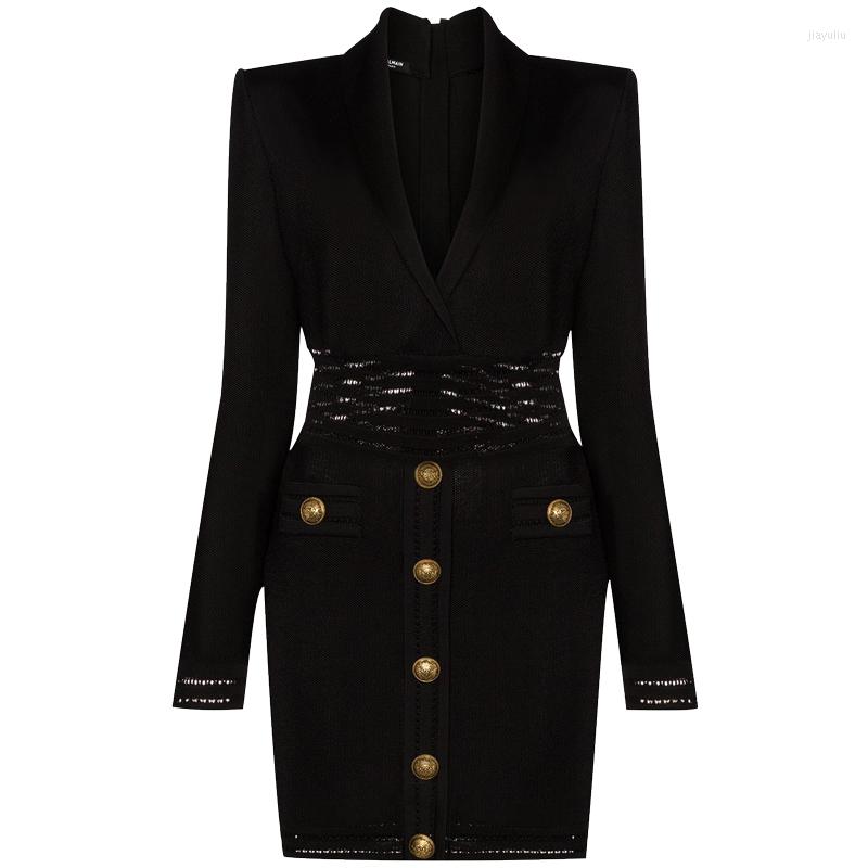 

Casual Dresses -XL High Quality 2023 Fashion Pure Color Knitted Stretch Green Fruit Collar Hollow Slim Long Sleeve Temperament Woman Dress, Black