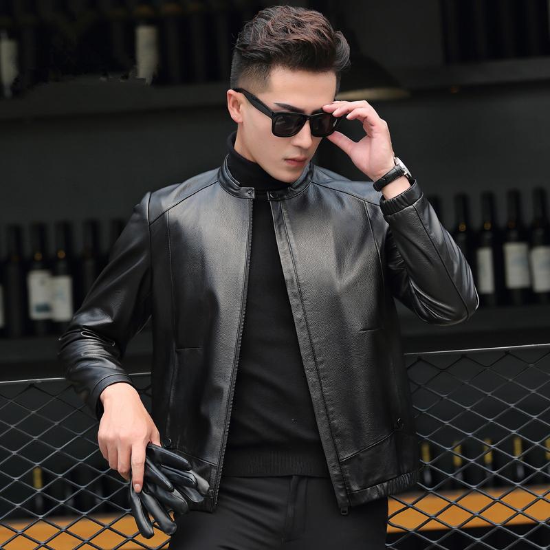 

Men's Leather & Faux 2023 Jackets Autumn Short Men Genuine Sheepskin Coat Plus Size Jacket Chaqueta Cuero P-D8277C ZL953, Black