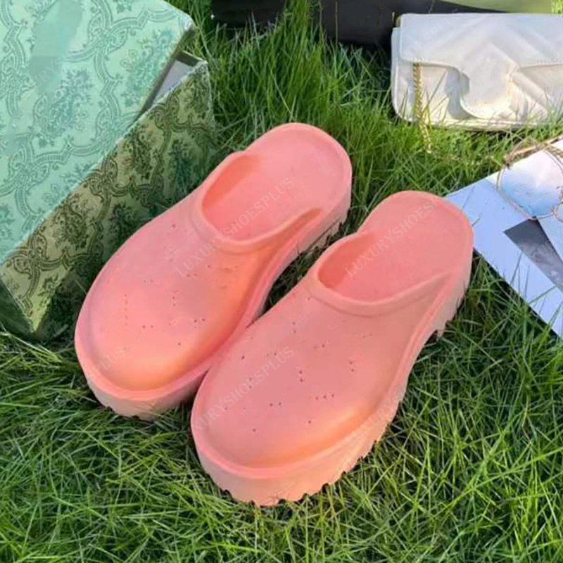 

Designer Sandals Summer Women Sandal Platform Pvc Shoes Luxury Womens Sandale Fashion Plat-forme Shoe Lady Slippers Perforated Sunny Beach Slides High-quality, Watermelon