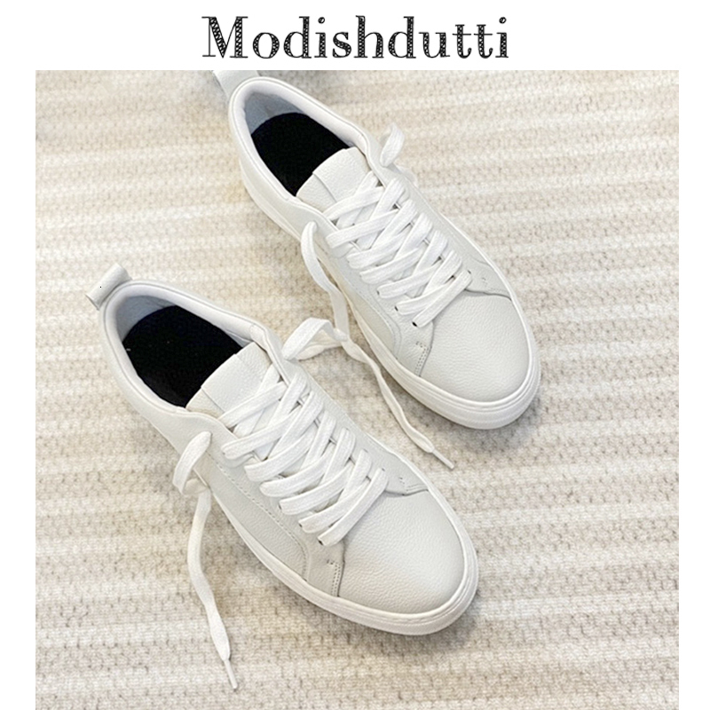 

Dress Shoes Modishdutti Woman Spring Summer England Style Fashion Genuine Leather Sneakers Female Casual Solid White Vulcanized Shoes 230316