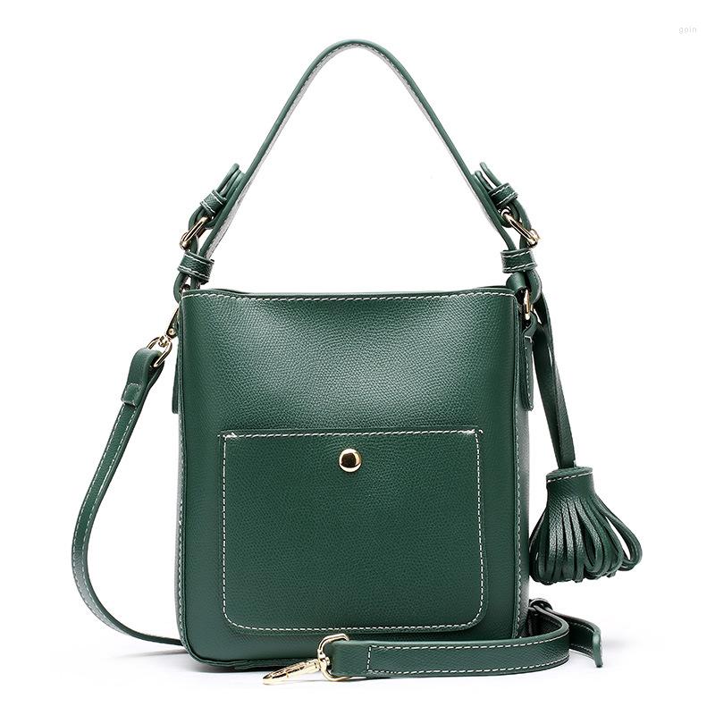 

Shoulder Bags Quality Big Brand Tassel PU Leather Women Bag Female Composite Ladies Messenger Crossbody, Black