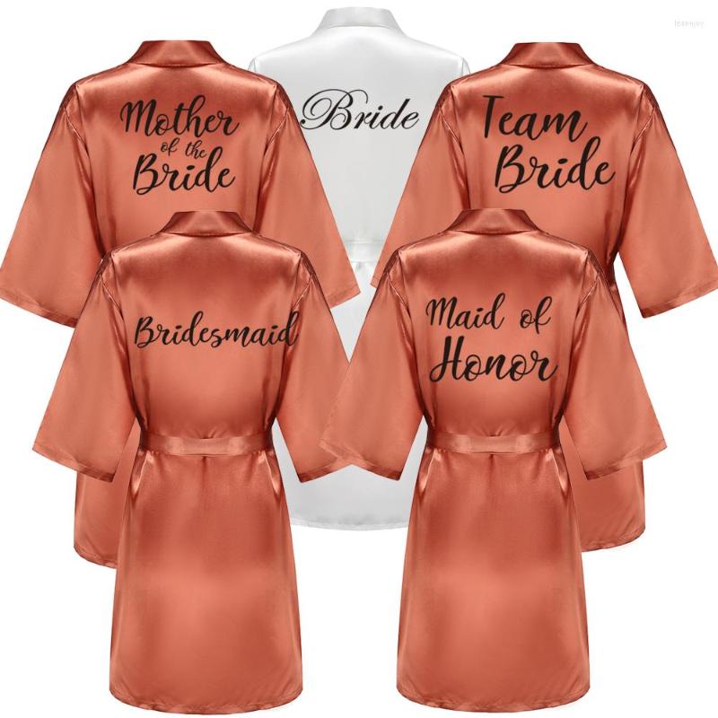 

Women' Sleepwear Caramel Bathrobe Bride Satin Robe Women Getting Married Hen Party Sisters Sqaud Mother Wedding Bridesmaid Robes, Without writing