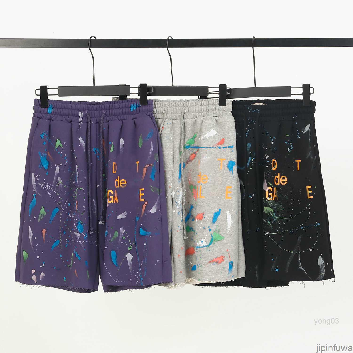 

2023 Designer Mens Shorts Galleryes Depts Streetwear Pants American High Street Painted Graffiti Womens Loose Galleryse Sweatpant SportsO9LT, Black