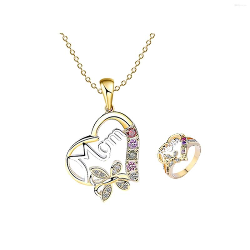

Pendant Necklaces Love Heart-shaped Mother Necklace Mother's Day Gift MOM Ring 2023 Fashion Jewelry Accessories Good Luck Ladies Earring