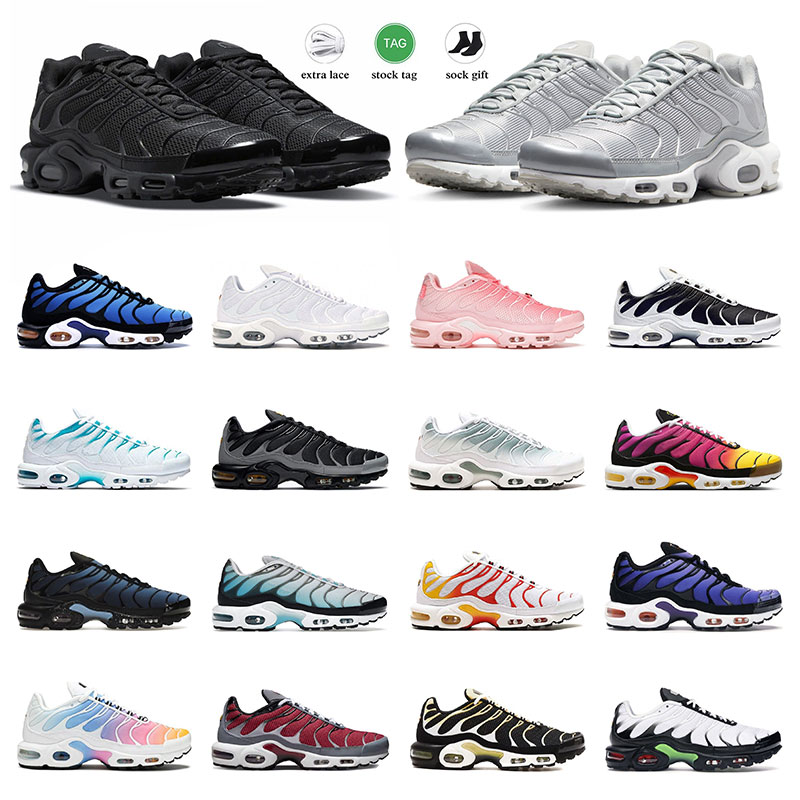 

2023 for men women shoes tns plus tn running shoe mens sneakers Unity Triple Black White Hyper Blue Fury Atlanta Pink Gradient sports trainers size 36-46