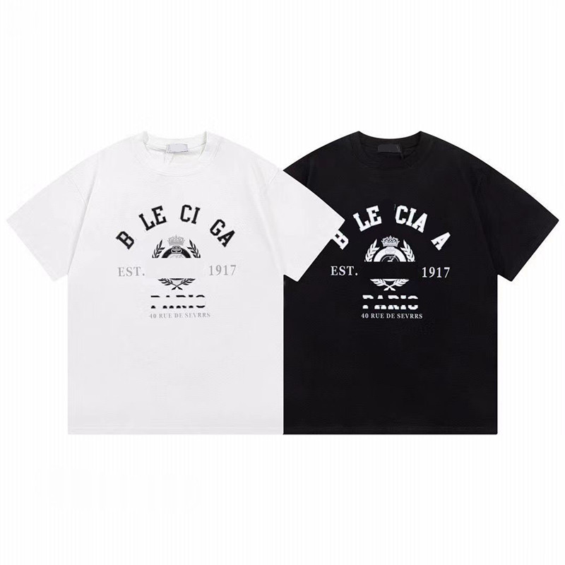 

High-end men's T-shirt Summer Short sleeve designer men's T-shirt Women's Premium Polo Letter high-quality cotton top Women's Size s-4XL006, White