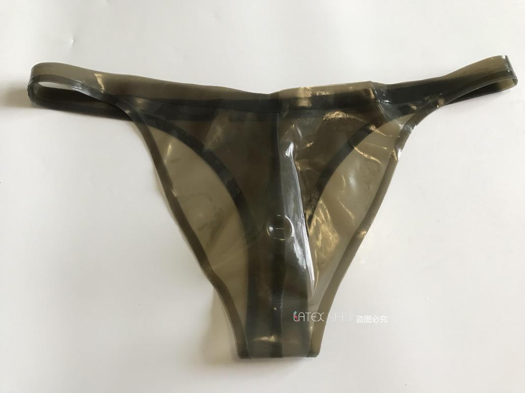 

Men's G Strings Sexy Transparent Black Fetish Latex T-back Tanga Front Crotch 3d Tailor Rubber Underwear