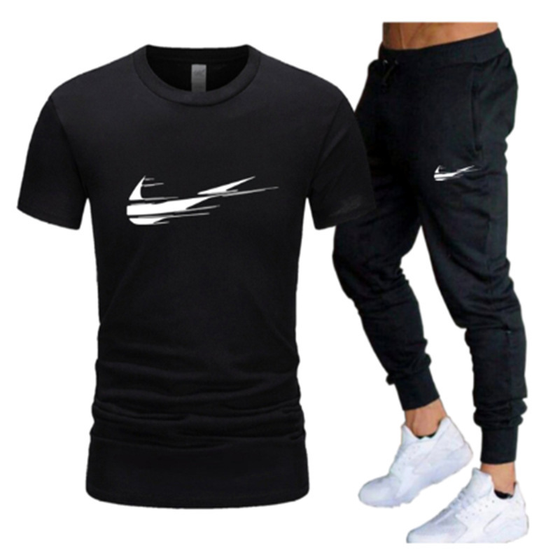 

shirts for men designer summer Men's Tracksuits Casual Fashion Suits Basketball tracksuit jackets mens t shirt Streetwear Sets joggers pants, Black