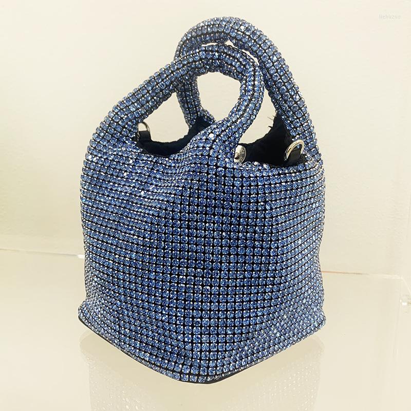 

Evening Bags Luxury Diamonds Women Handbag 2023 Stylish Bling Rhinestone Bag For Crystal Clutch Designer, Blue