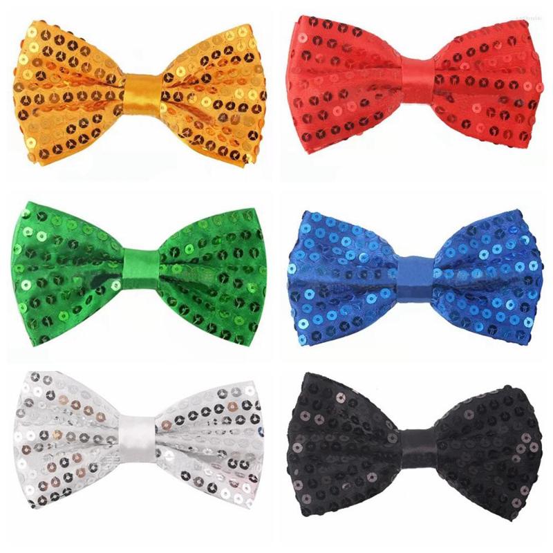 

Bow Ties Fashion Shiny Black Tie For Man Sequins Necktie Party Wedding Gifts Mens Solid Color Formal Male Dress Shirt Bowtie