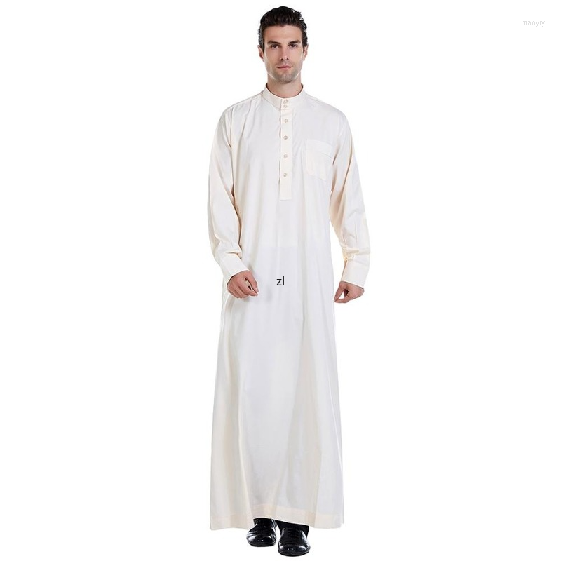 

Ethnic Clothing Muslim Abaya For Men Jubba Thobe Middle East Long Robes Kaftan Arab Dubai Adult Sleeve Islamic
