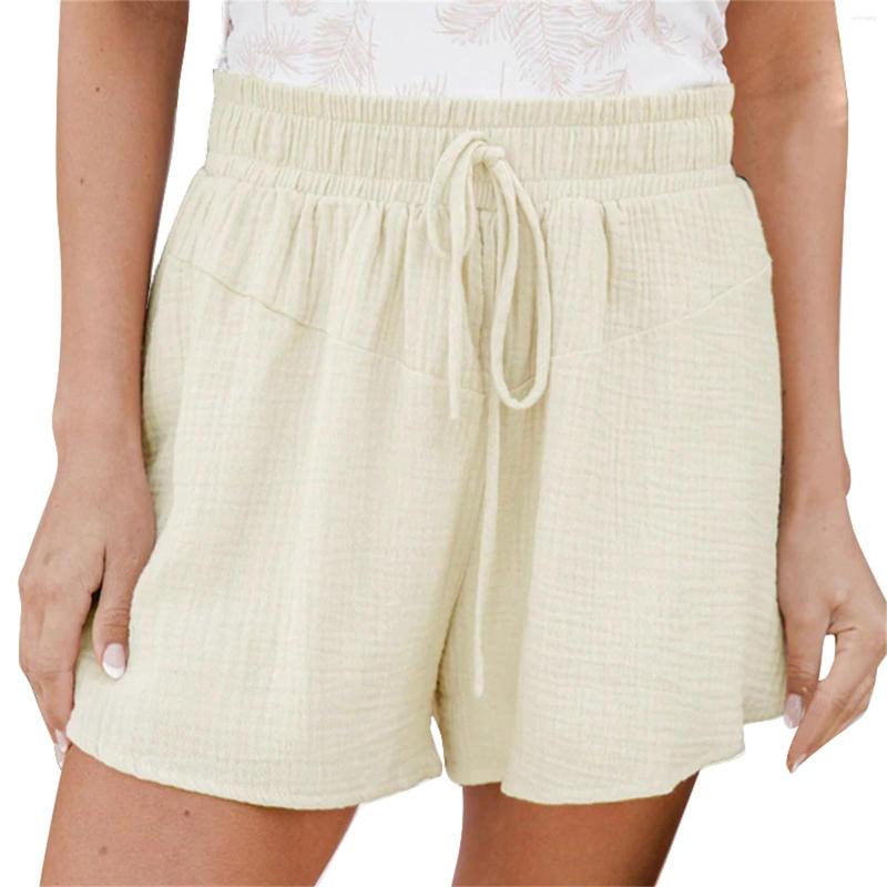 

Women's Shorts Womens Casual Summer Elastic Waist Comfy Drawstring Detail Beach 4, Black
