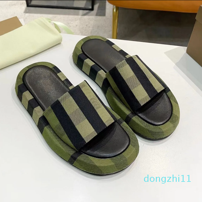 

Vintage Slippers Women Fashion Letter BUR Slides Luxury Summer Ladies Flip Flat Rubber Gear Bottoms Sandal Beach Designer Shoes 35-45