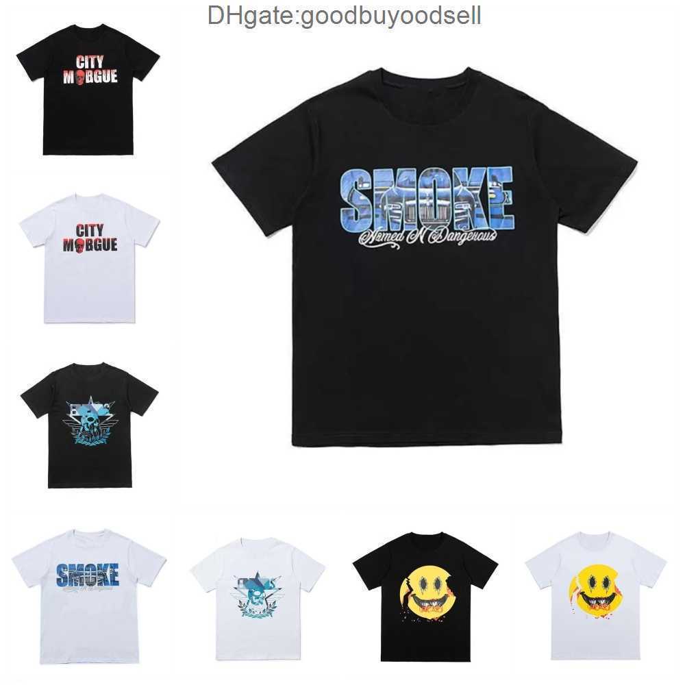 

Men's T-Shirts Hot Selling Trendy Brand Men Women Tees V lone Skeleton Finger English Big v Loose Short Sleeve T-shirt, Brown