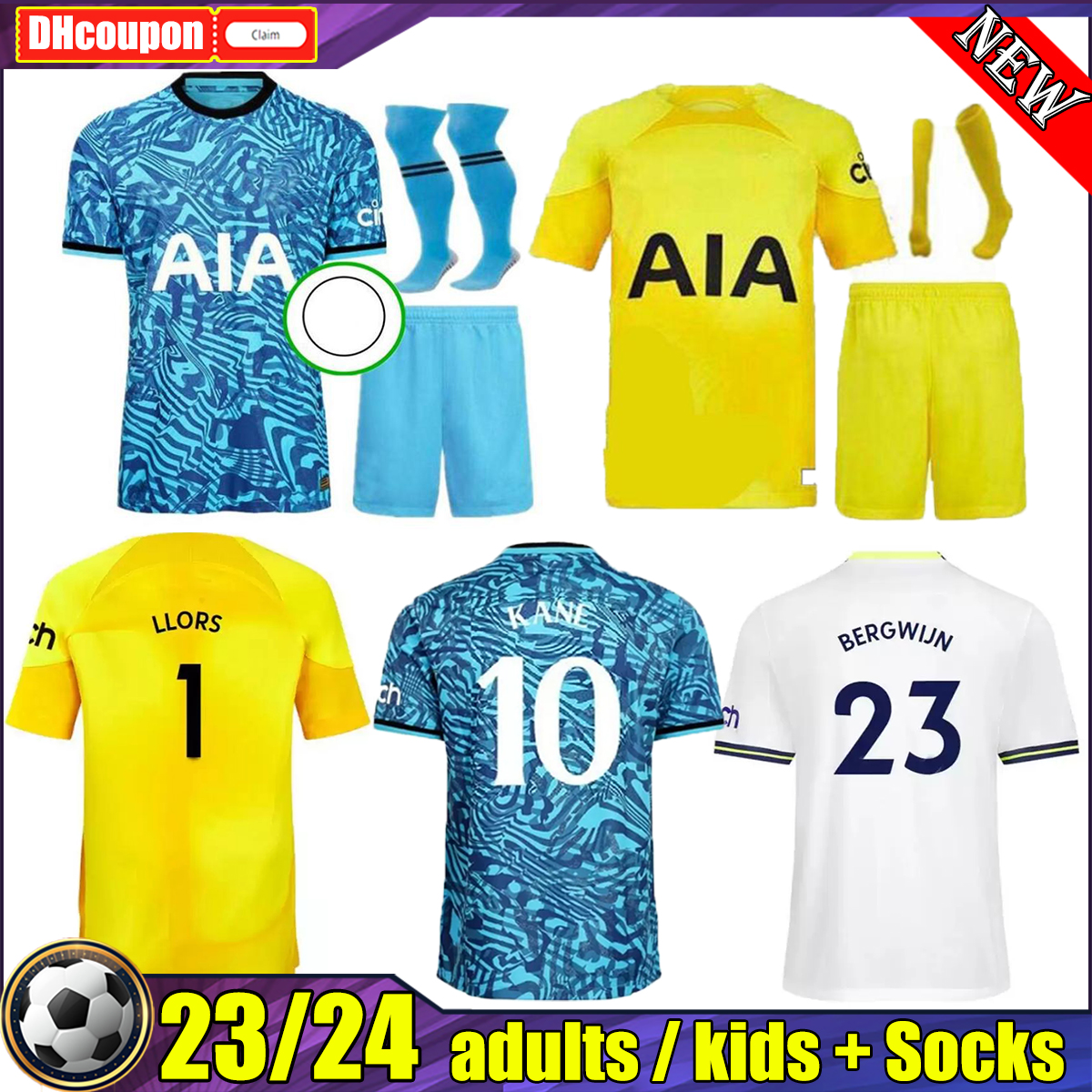 

22 23 SPURS LUCAS SON BERGWIJN Soccer Jerseys 2022 2023 Football shirt HOjbjerg Loris ROMERO REGUILON BRYAN RICHARLISON BENTANCUR KULUSEVSKI KANE adult men kids kit, 08 player version