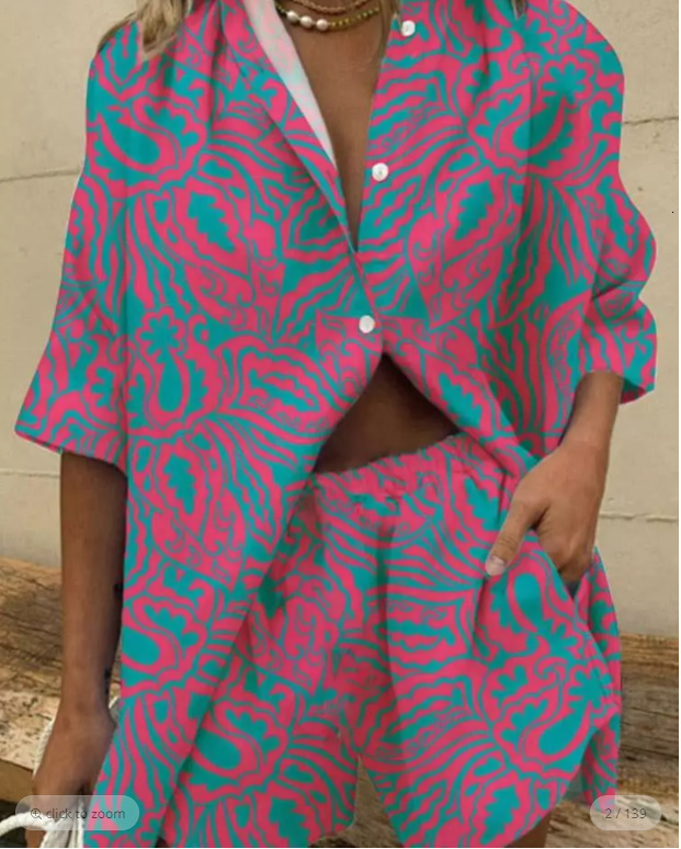 

Women's Two Piece Pants Women's Tracksuit Shirt Shorts Two Piece Set 230316, 40