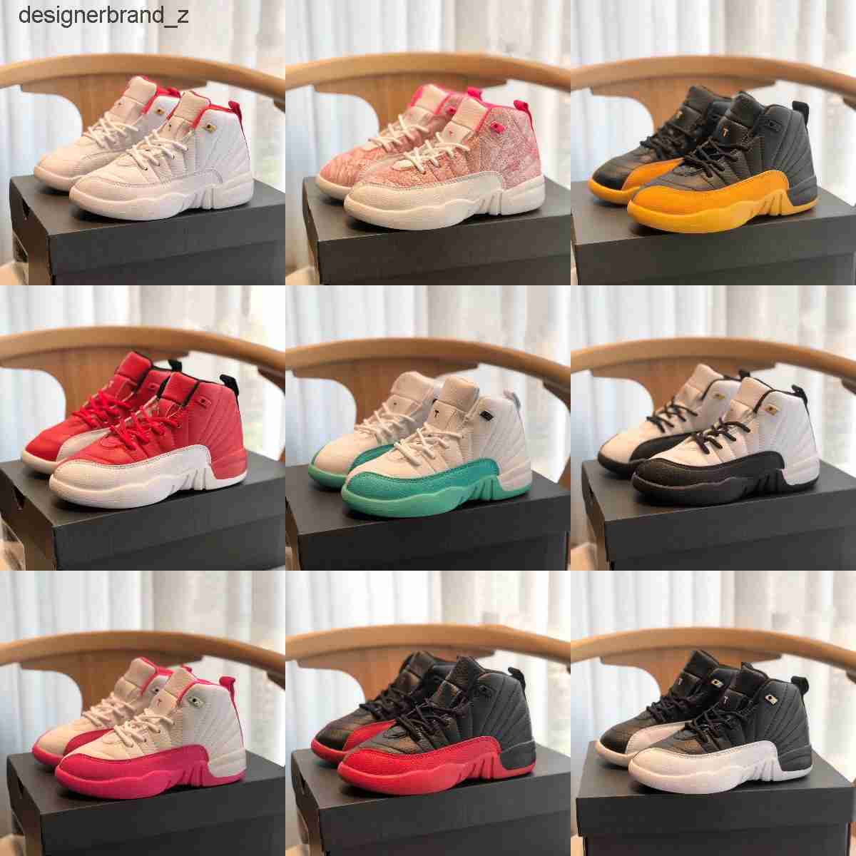 

Kids Shoes Retros jumpman 12s Basketball Shoes 12 Gym Red Flu Game Blue Ring The Master Taxi Shoe DVM2