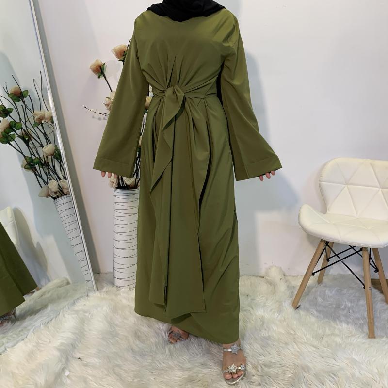 

Ethnic Clothing 7 Color Muslim Peignoir Fahion Fake Two Pieces Robe Musulmane Dubai Fashion Kaftan Full Length Worship Service Abaya