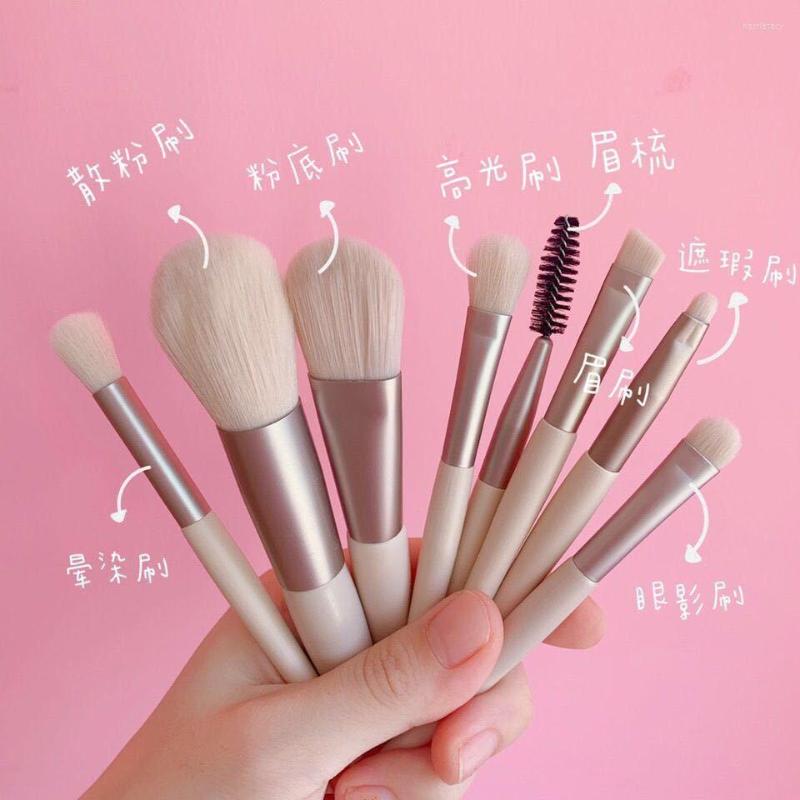 

Makeup Brushes 8Pcs Mini Brush Concealer Blush Loose Powder Eye Shadow Highlighter Foundation Portable Beginner Make Up Tool