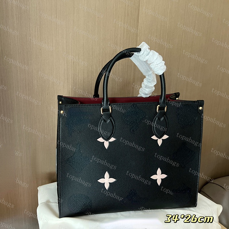 

New Designer Tote Bag Fashion Casual Womens Onthegos Shopping Totes Bags Lady Luxury Handbag Shoulder Crossbody Bags, 1 onthego bag