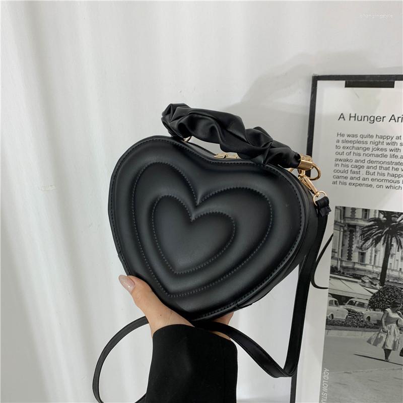 

Evening Bags 2023 Fashion Heart-shaped Shoulder For Women PU Leather Female Crossbody Vintage Casual Hand, White bag