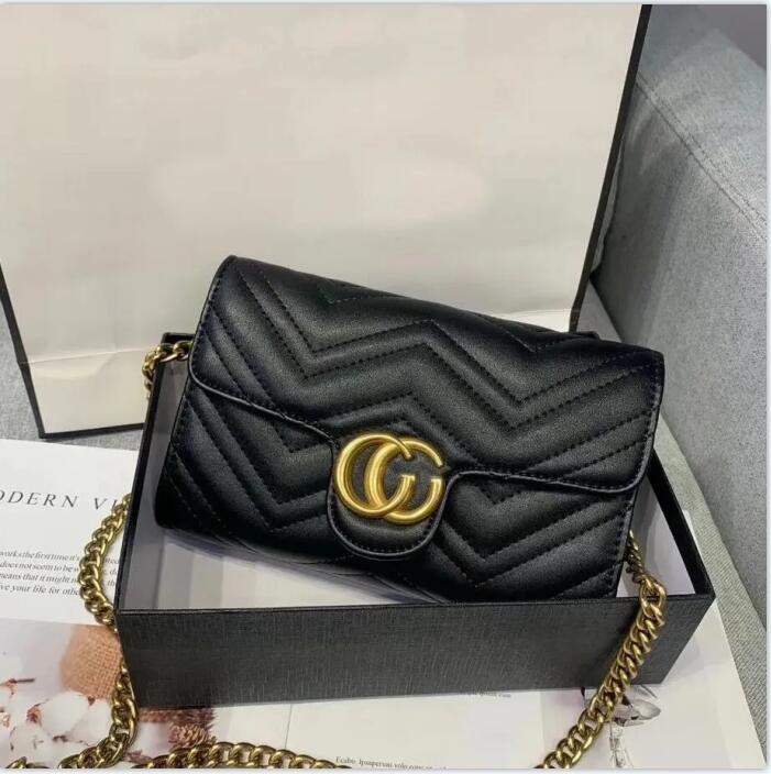 

Guing Cuno Hig Quality handbag purses Women Pu Leather Fashion Small Gold Chain Bag Cross body Handbags Shoulder Messenger Bags crossbody bag 20cm, Black