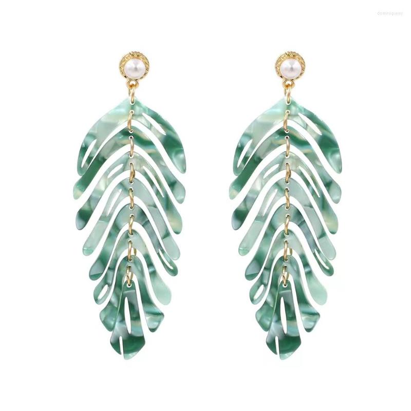 

Dangle Earrings Trend Neo-Gothic For Women Girl Fashion Cute Beautiful Leaf Feather Geometry Colorful Drop Hanging Acrylic