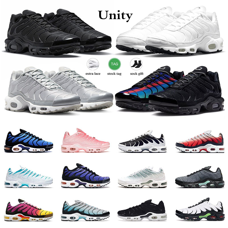 

plus tn men women tns running shoes Triple White Black Unity Hyper Blue Atlanta Worldwide mens outdoor sports trainers sneakers size 36-46, 40
