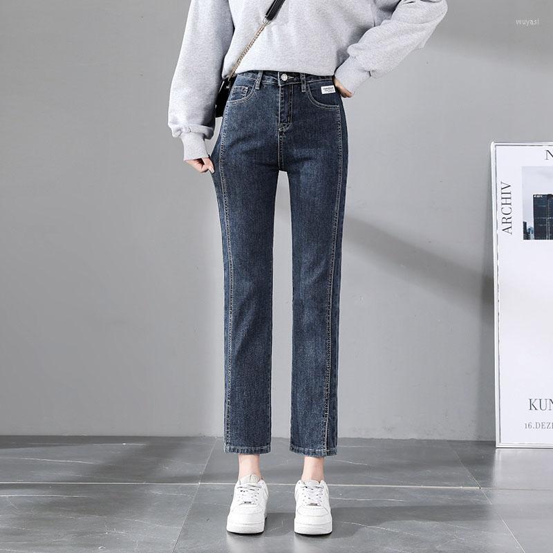 

Women's Jeans Large Size Ladies Slim Streetwear High Waist Straight Pants Female 2023 Apring Casual Denim Trousers For Women, Black