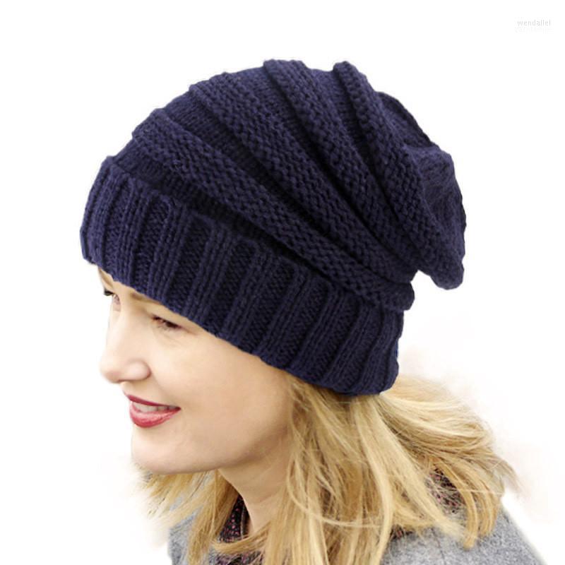 

Beanies Beanie/Skull Caps Women Knitted Thicken Warm Cap Winter Hats For Hat Female Outdoor Soft Cap1 Wend22, Red