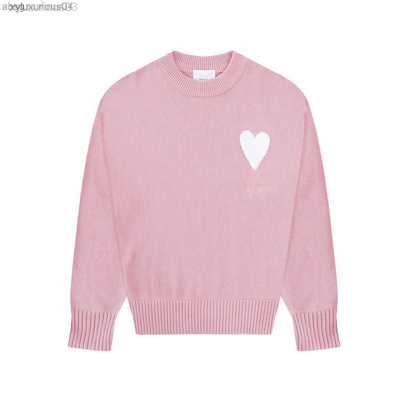 

Men's Hoodies Designer Winter Fashion Amis Love Collar Knitted Sweater Casual Pullover Women's Sweaters Sweatshirts Coat Yh6, White