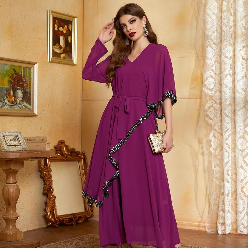 

Ethnic Clothing Chiffon Dress Ramadan Eid Abaya Kaftan Jilbab Abayas For Women Dresses Robe Femme Musulmane Muslim Hijab Abayat Islam