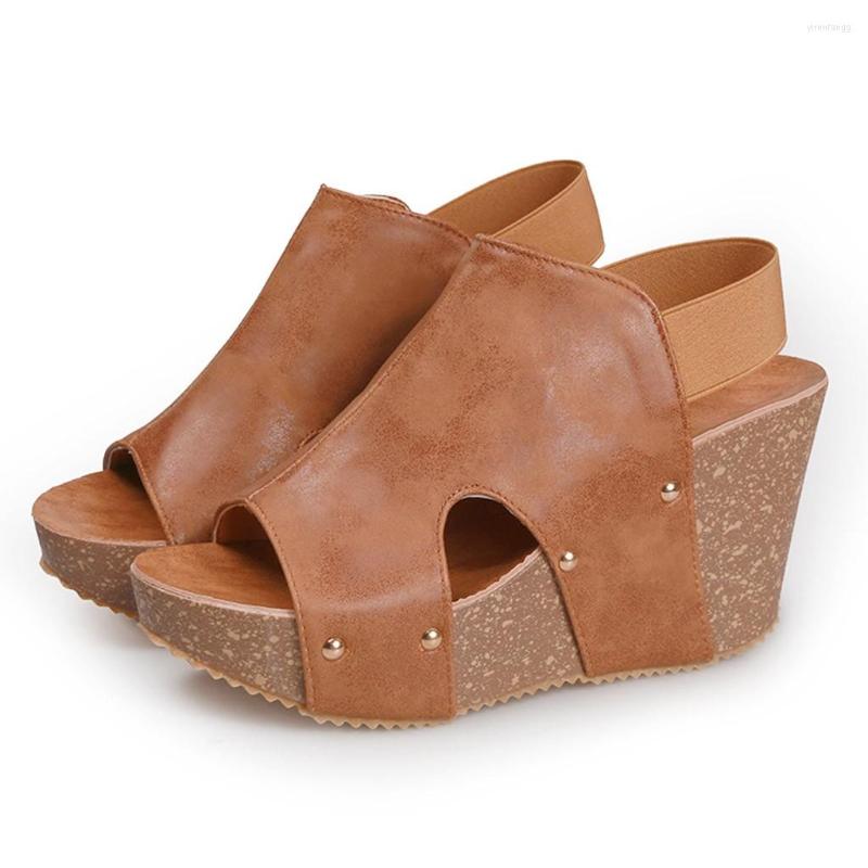 

Dress Shoes Brand Women Summer Ankle Strap Platform Wedge Sandals Thick Gladiator Leather High-heeled Plus Size 35-43, White