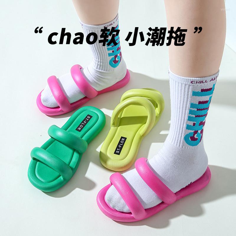 

Slippers 2023 Summer Women Candy Color Flat Sandals Fashion Open Toe Comfortable Beach Shoes Plus Size, Fruit green