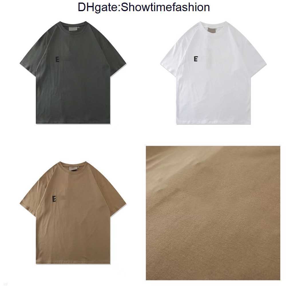

Double-thread ESS High Street E-word flocking summer new short-sleeved men's T-shirt 6LPE, Pink