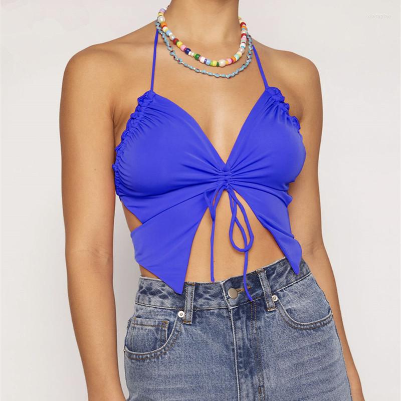 

Women's Tanks Y2K Fashion Summer 2023 Year Women's Sleeveless Camis Sling Wrap Vest Sexy Tops Crop T Shirt Female Lady, Yf8010 b