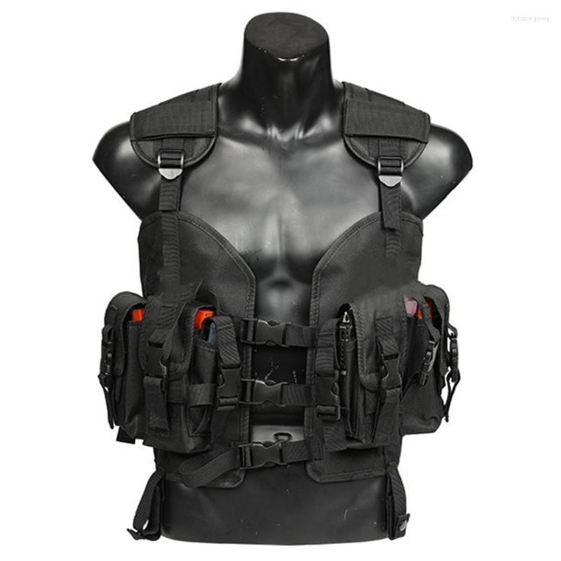 

Men's Tank Tops High Quality Army Jacket Hunting Safety Tactical Vest Clothing Uniform Armored Security Protection Water Bag Men Protective, Black