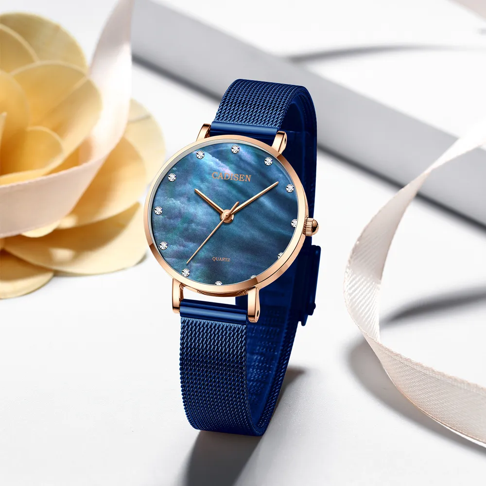 

Weicam Women's Diamond Wristwatch Bangle Bracelet Jewelry Set Analog Quartz Wrist Watch for Ladies, C6153 blue