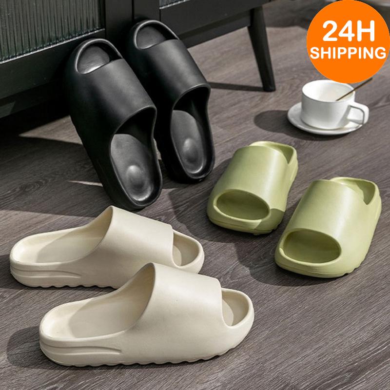 

Slippers Summer Men Women Slides Outdoor Indoor Eva Soft Flip Flops Male Thick Serrated Sole Un Anti-slip Beach ShoesSlippers, Black-d