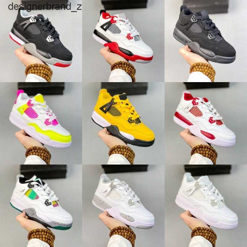 

Jumpman 4s kids shoes boys basketball 4 shoe Children black mid high sneaker Chicago designer Scotts military cat trainers baby kid youth OG7F