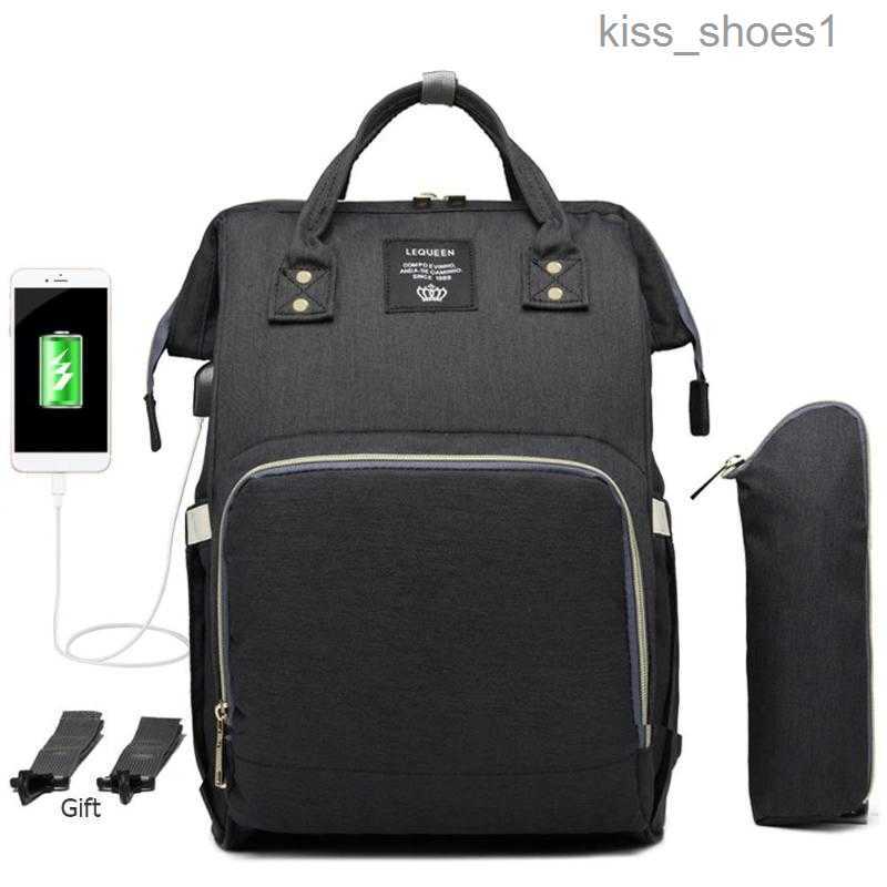 

Diaper Bags LEQUEEN Baby USB Interface Diaper Bag Large Capacity Waterproof Nappy Bag Mummy Maternity Travel Backpack Nursing Handbag, As pic
