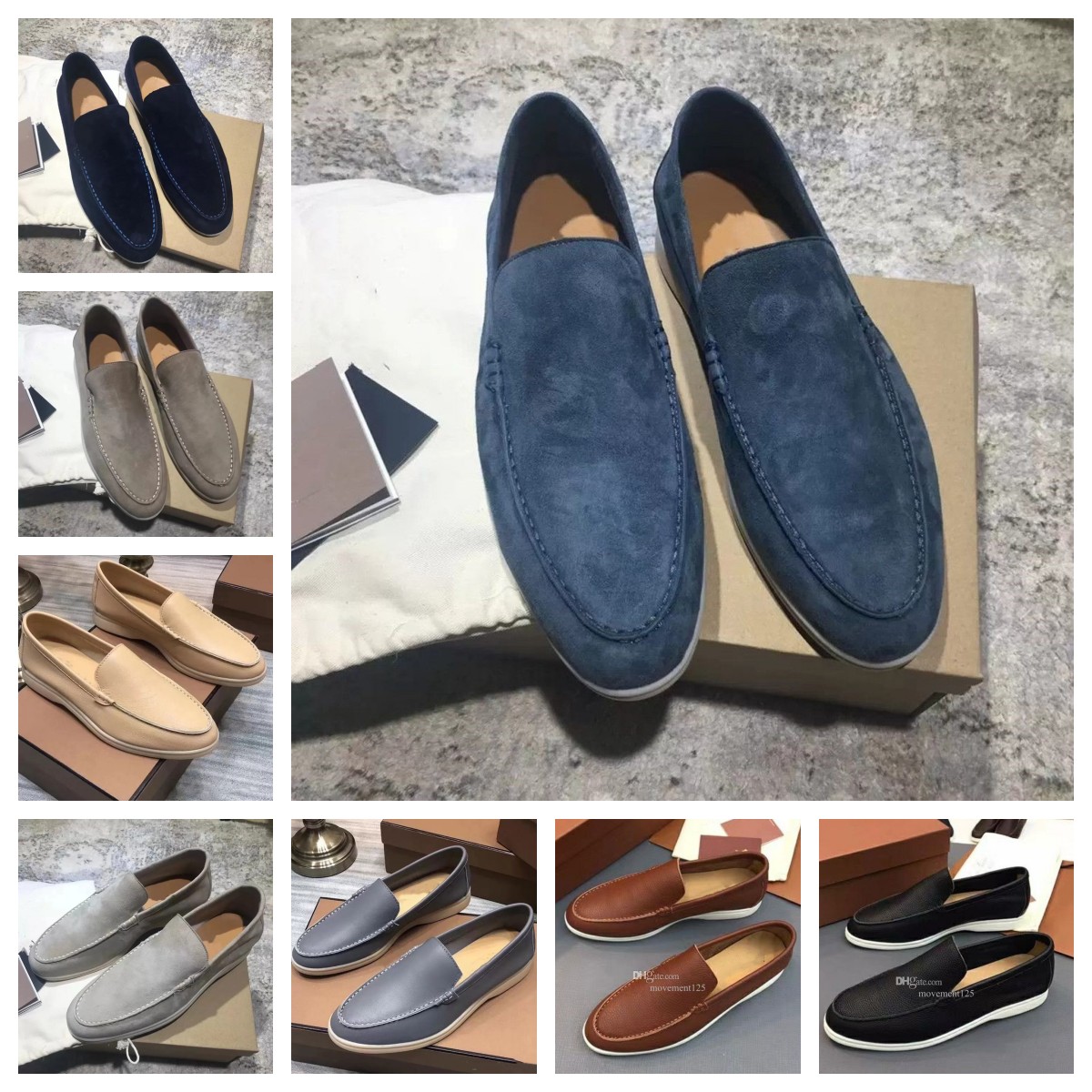 

23S Top Summer Charms embellished Walk suede loafers Couples shoes Genuine leather casual slip on flats for men Luxury Designers flat Dress shoe factory footwear, 15