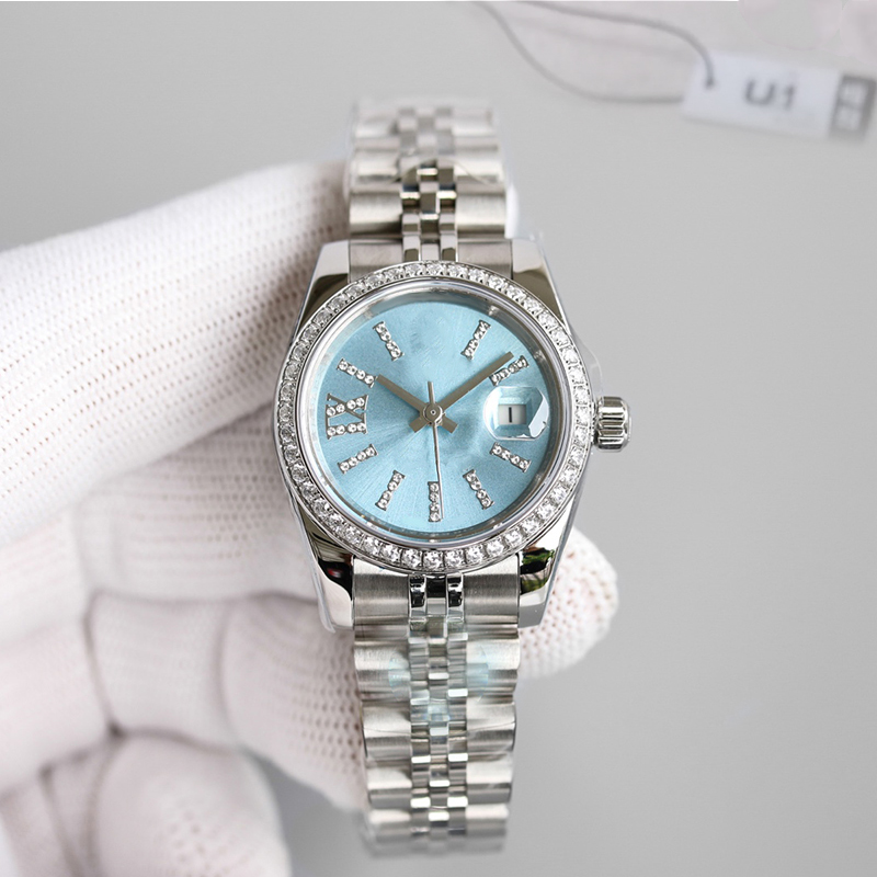 

lady Date Watches ST9 Steel Two Tone Purple Sheel Diamond Dial 31mm Automatic Mechianical Ladies Wristwatches Jubilee Strap Sapphire Movement Womens Watches, 10