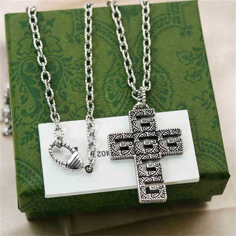 

Necklace Silver Carved Cross Pendant Personalized Twist Couple Necklace Cube