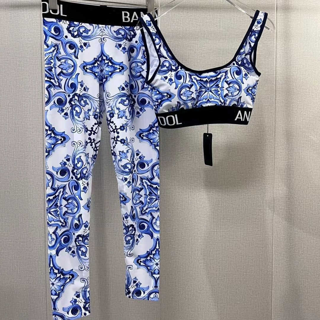 

Womens suit designer sports suits blue and white porcelain sexy women Suit fashion outdoor sportswear slim set, Dodge blue