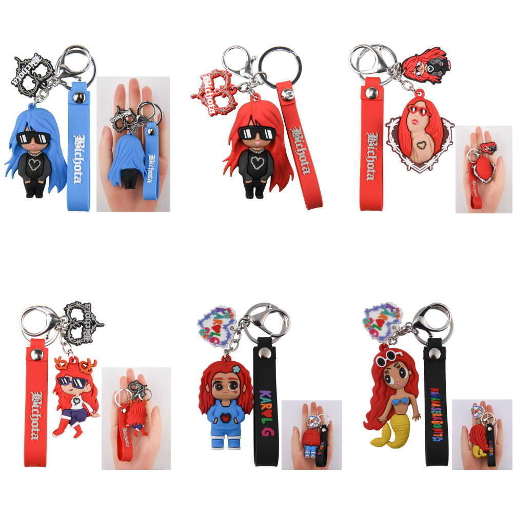 

Shoe Parts Accessories 2023 Mermaid Karol g Factory Wholesale Glow in Dark Custom Logo Soft Plastic Eco Pvc Custom Bad Bunny Keychain