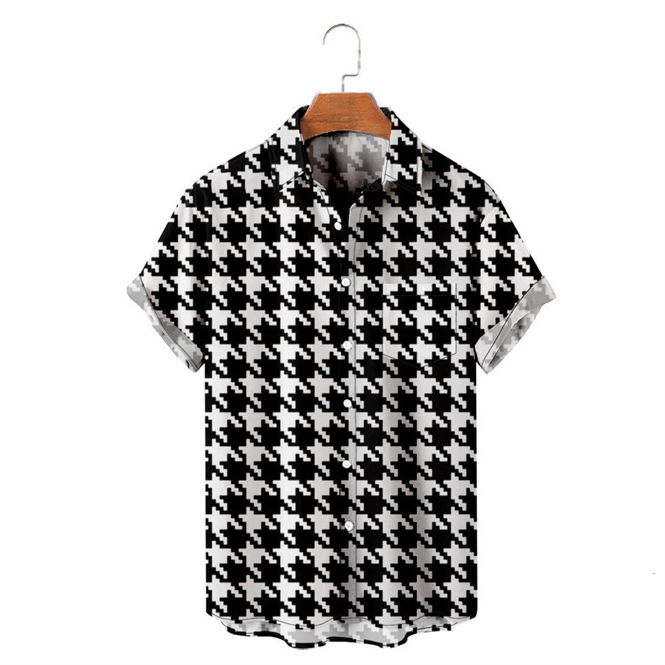 

Mens Casual Shirts Houndstooth Flags Printing Oversized Tshirt Female Clothing Harajuku Vintage Shirt Tops Men Short Sleeve Aesthetic Shirts 230316, Dxcs-39