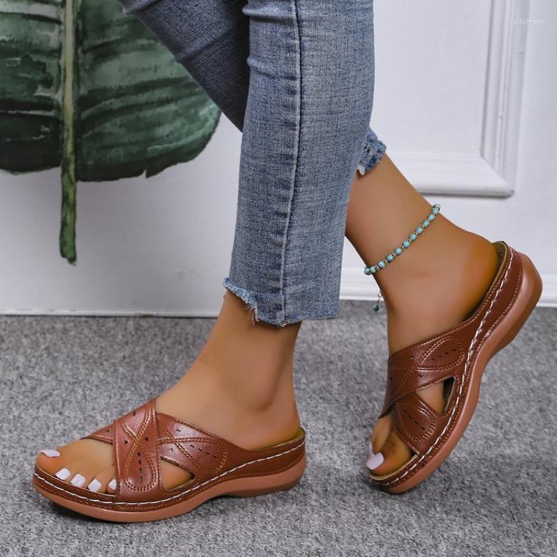 

Sandals 2023 Trendy Women's Summer Senior Orthopedic Open-toe Casual Wedge Heel Platform Shoes, Black