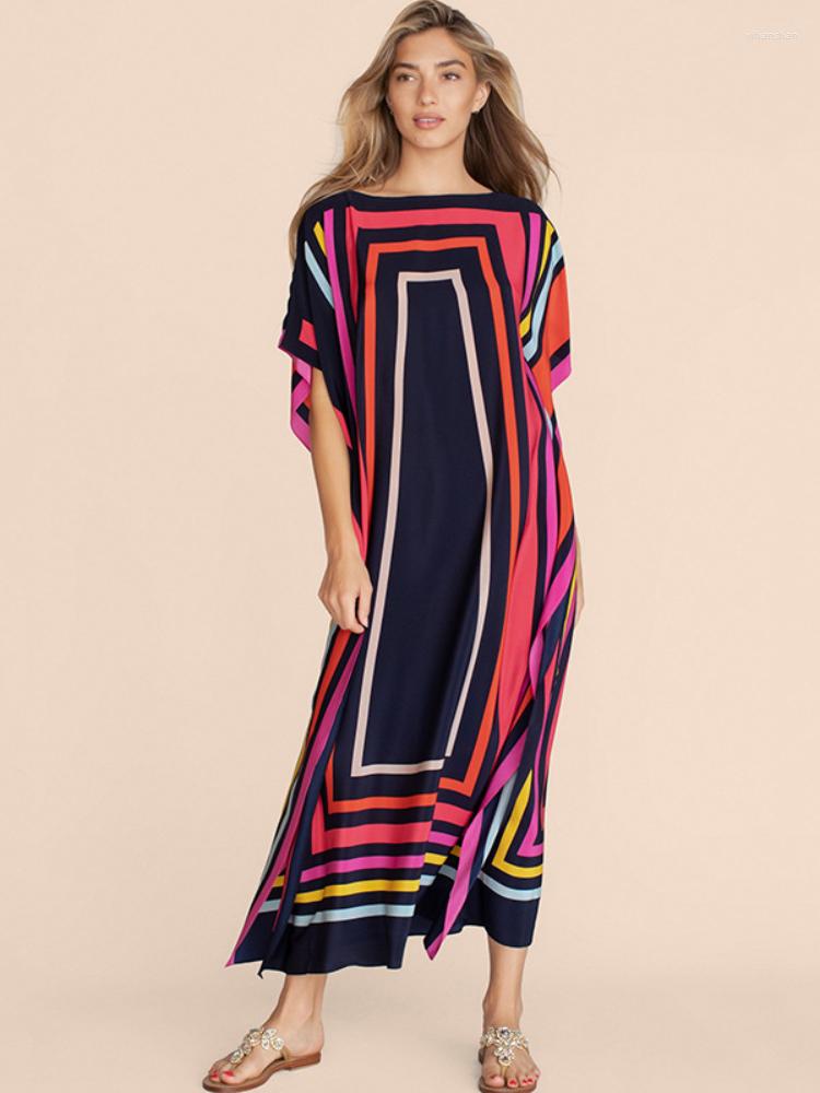 

Women's Swimwear Swimsuit Cover Up Geometric Printed Maxi Beach Dresses Kaftans For Women Summer Seaside Bathing Suits Beachwear, Beach kaftans